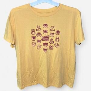 Animal Crossing Unisex XL Graphic T-Shirt Casual Cotton Blend Yellow